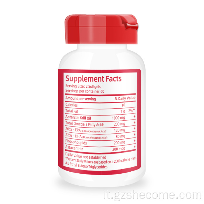 Omega Krill Oil Riduci l'artrite organica Omega3 Softgels